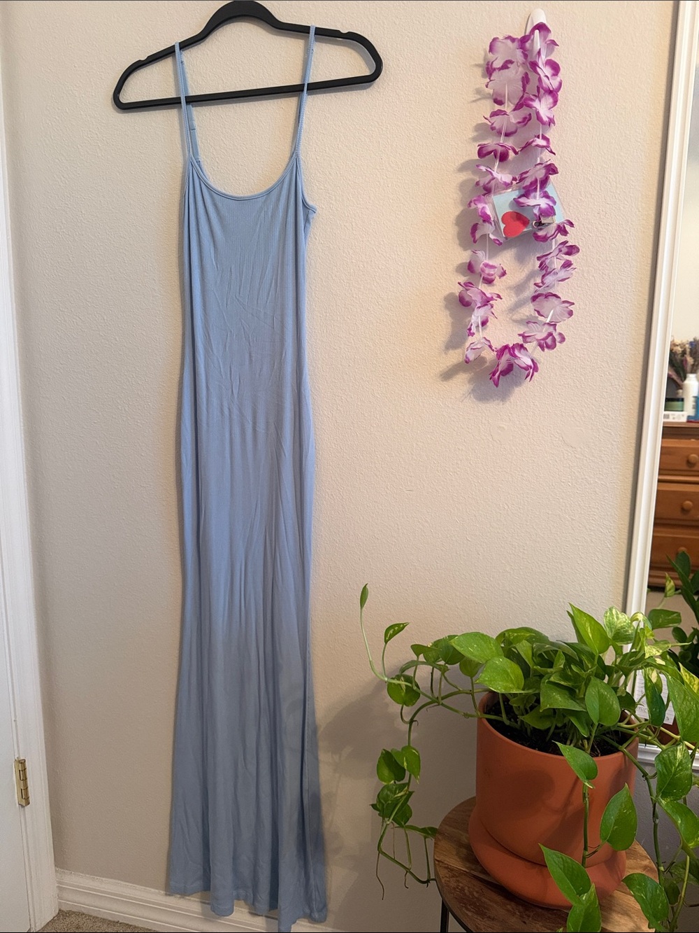 Light Blue Spaghetti Strap Maxi Dress